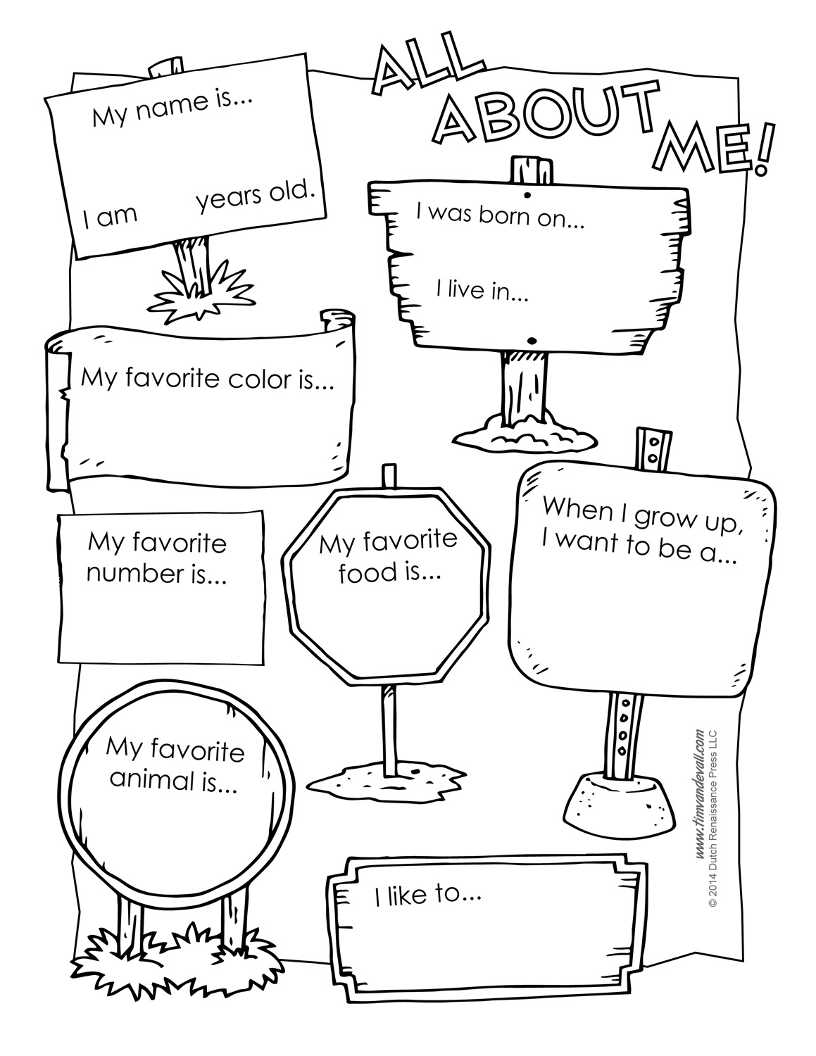 All About Me Poster Printable