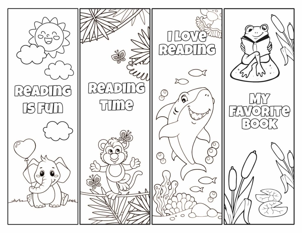 Printable Coloring Bookmarks