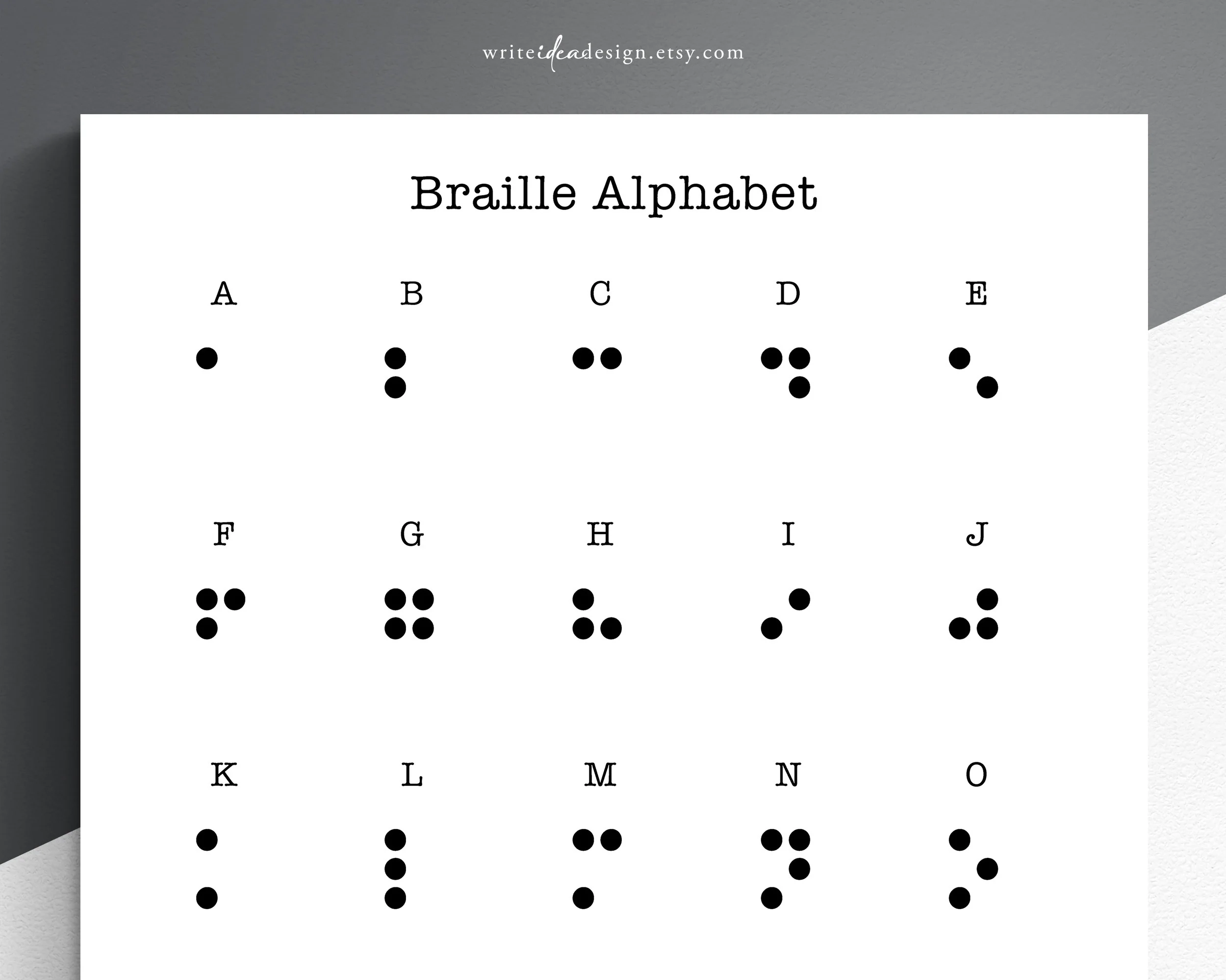 Printable Braille Alphabet Learning Sheet PDF Etsy UK
