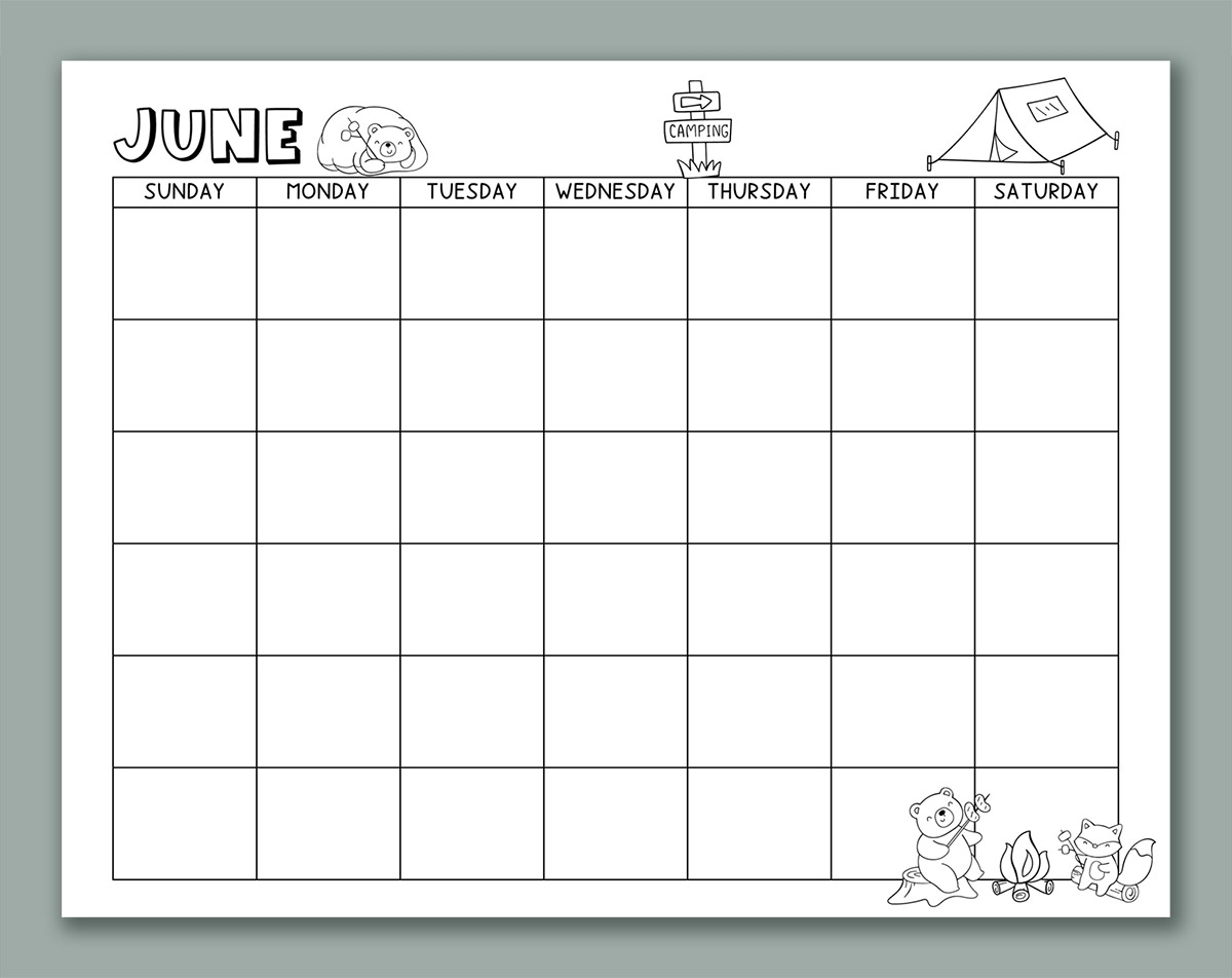 Childrens Printable Calendar