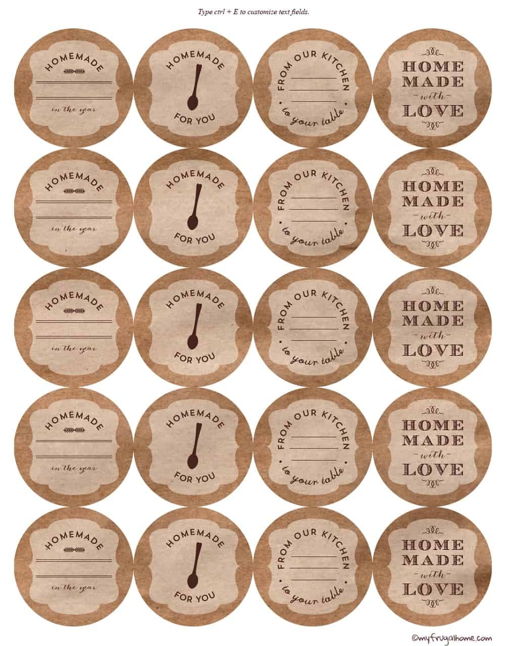 Printable Labels For Jars