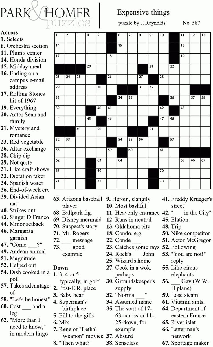 Printable Crossword Puzzles For Adults