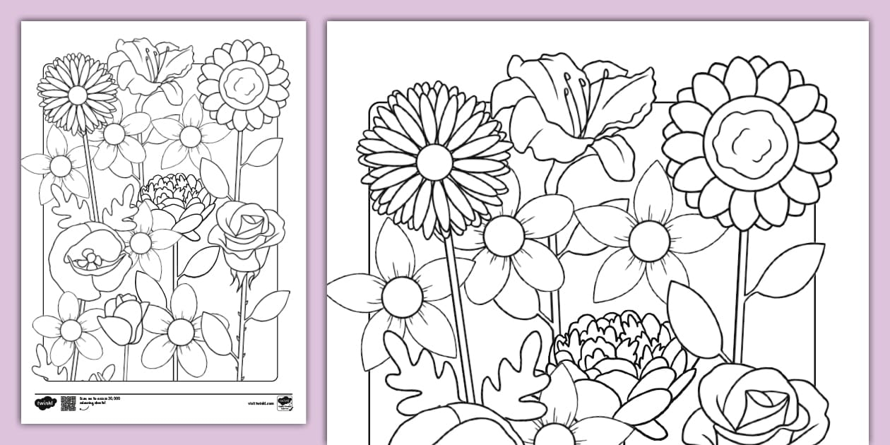 Printable Flower Colouring Page