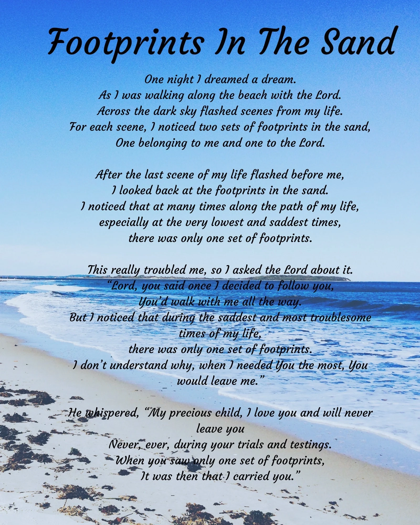 Printable Free Printable Footprints In The Sand Etsy UK