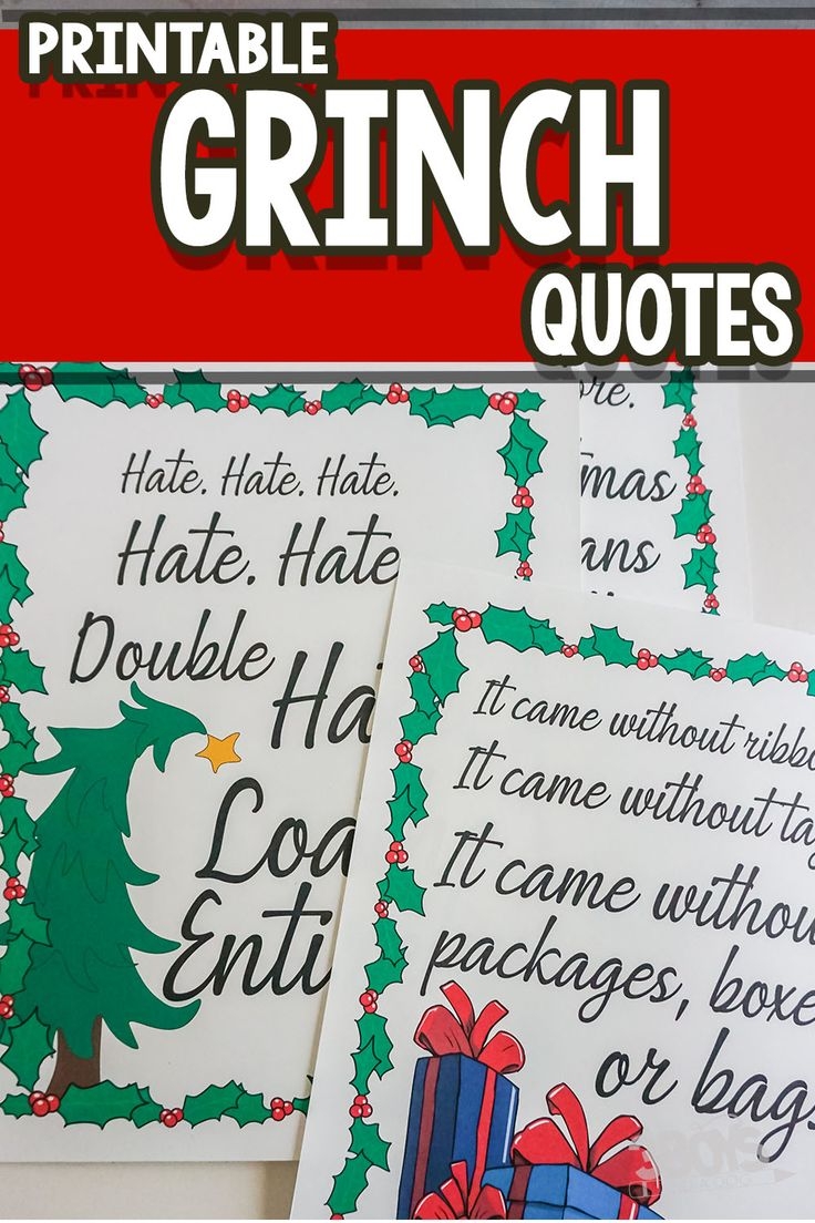 Printable Grinch Quotes For Grinchmas