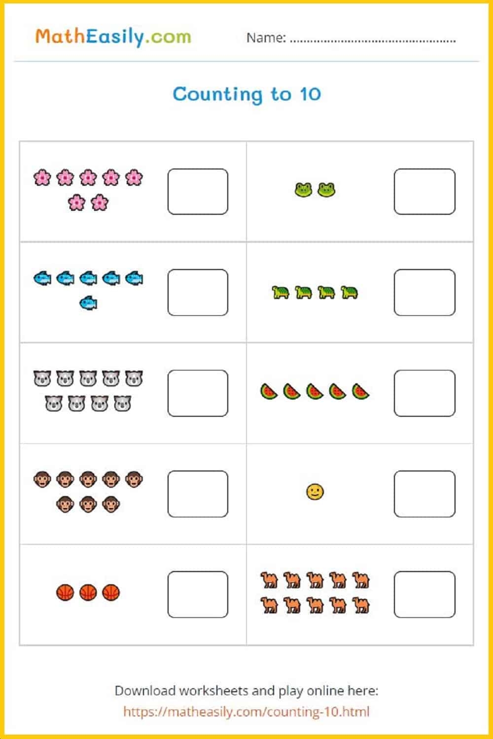 Printable Kindergarten Math Worksheets