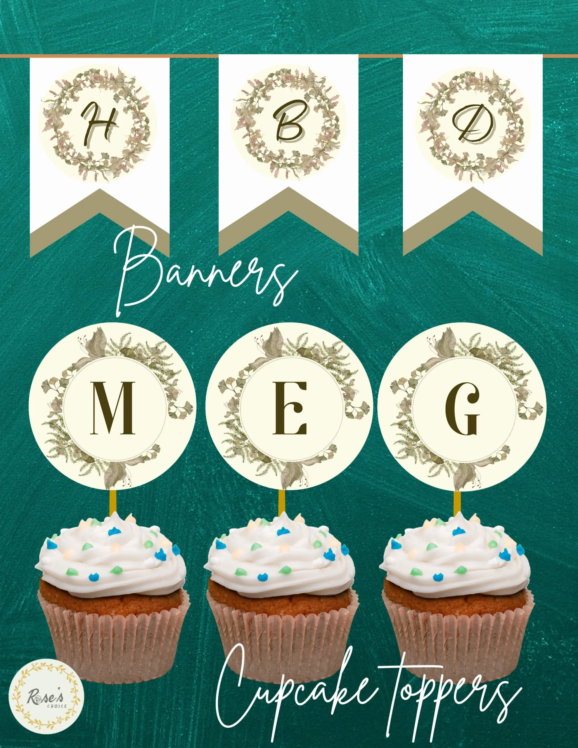 PRINTABLE Letters And Numbers DIY Cupcake Toppers DIY Banners 