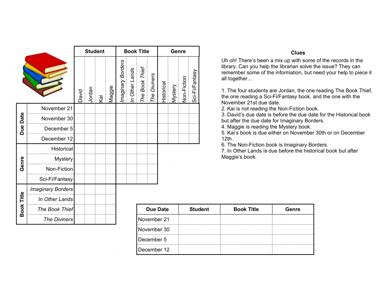Printable Logic Puzzles Worksheets Library