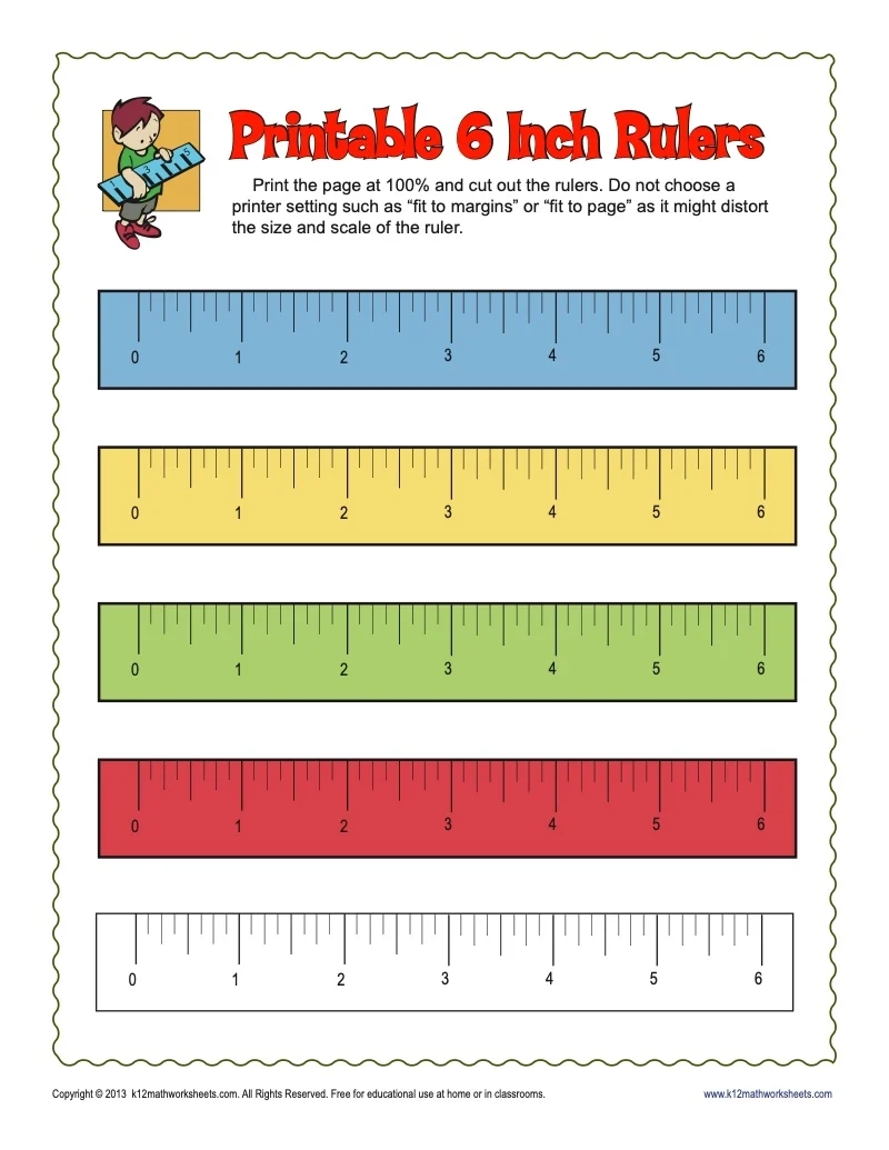 Printable Mm Ruler amp Inches Ruler K12 Math Worksheets