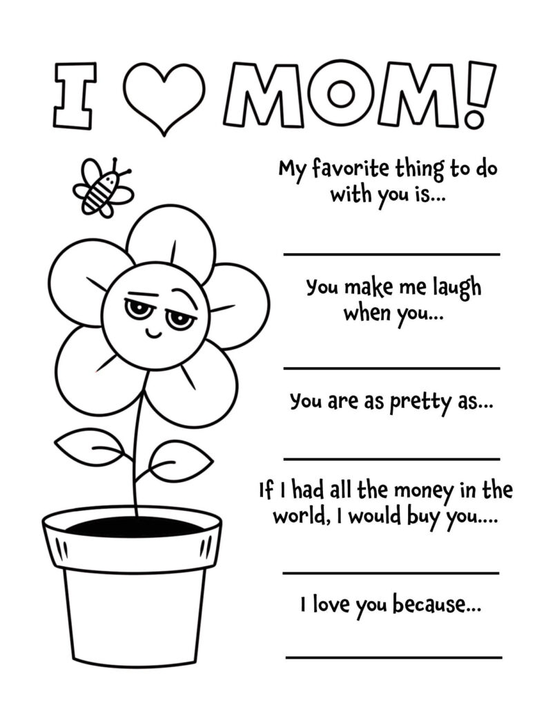 Printable Mothers Day Craft Preschool Free Printable Mothers Cute 