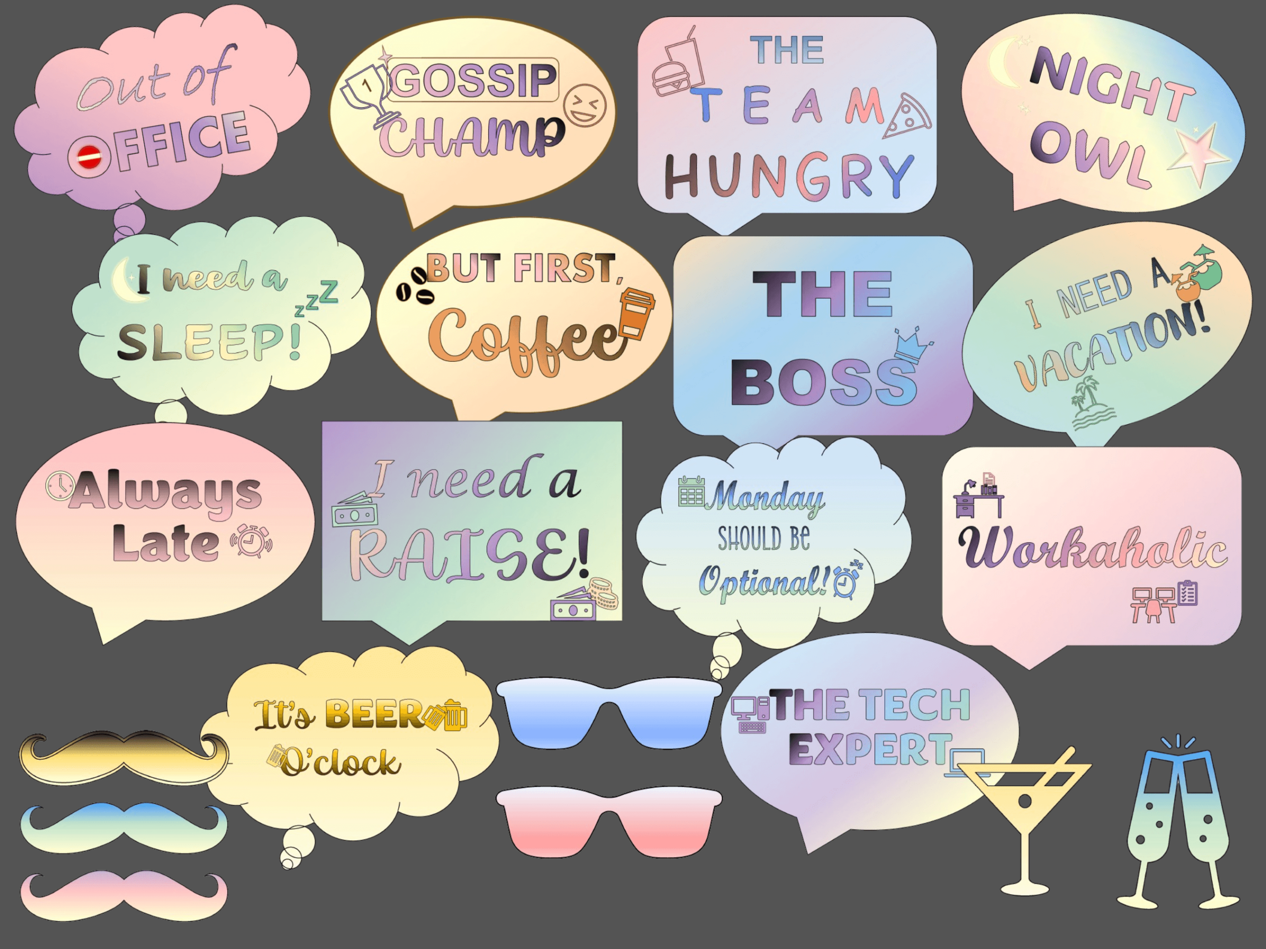 Printable Photo Booth Props