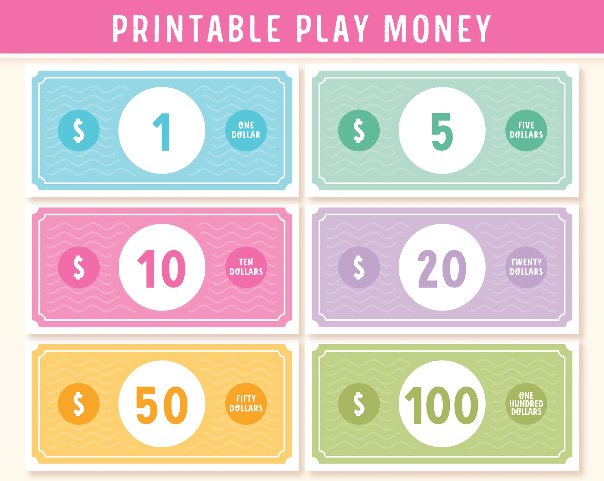 Printable Play Money