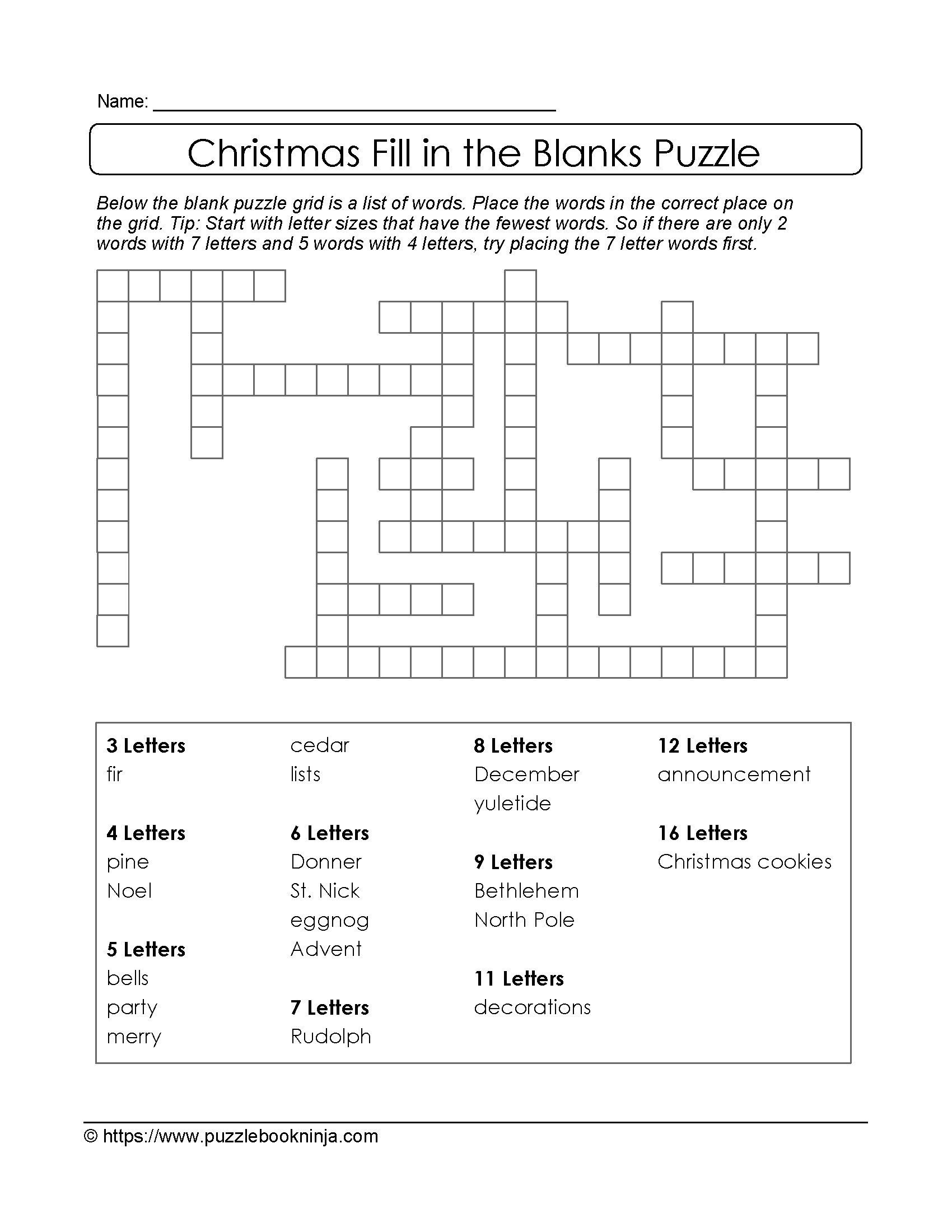 Printable Puzzles For 10 Year Olds Printable Crossword Puzzles 