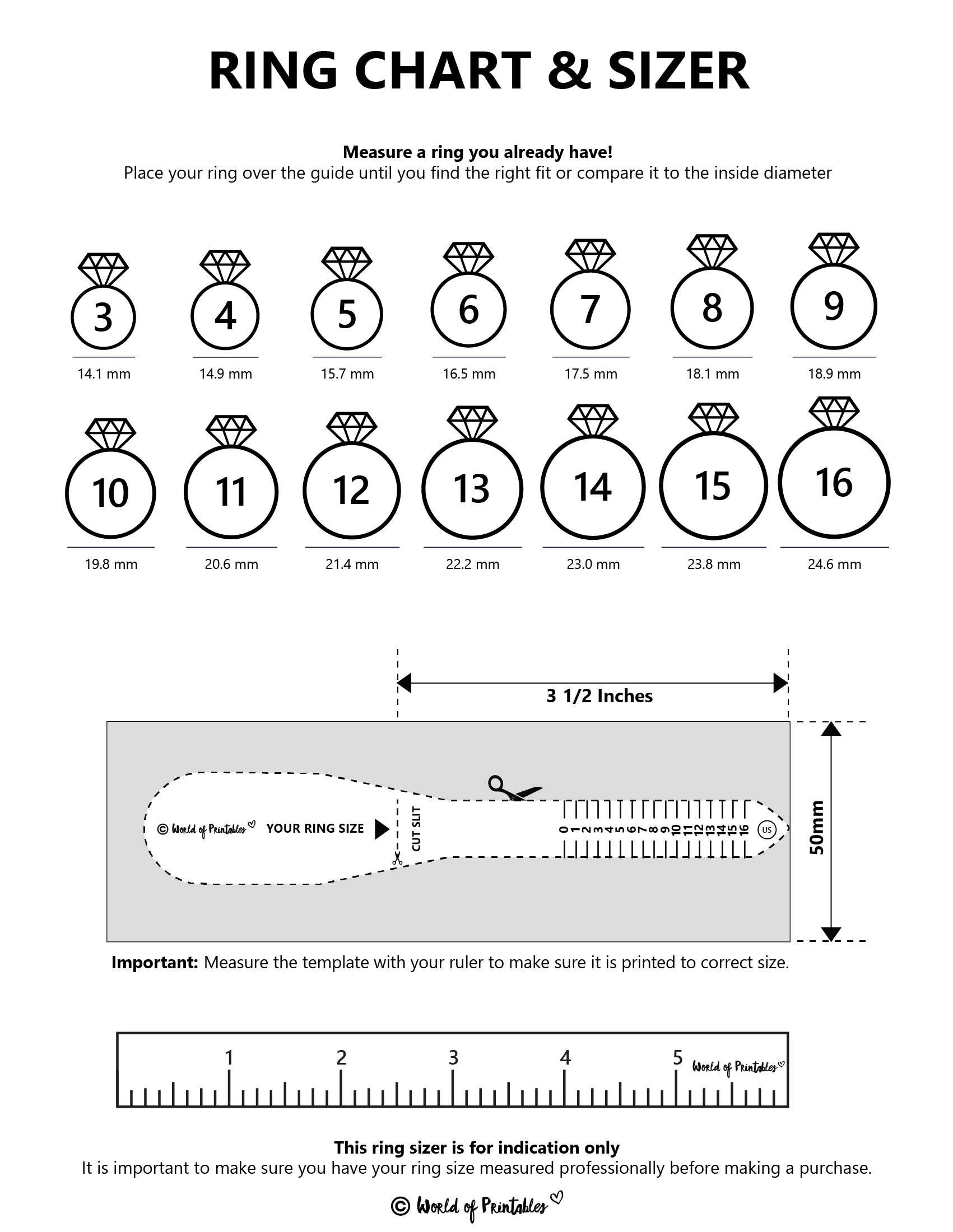 Printable Ring Sizer Uk