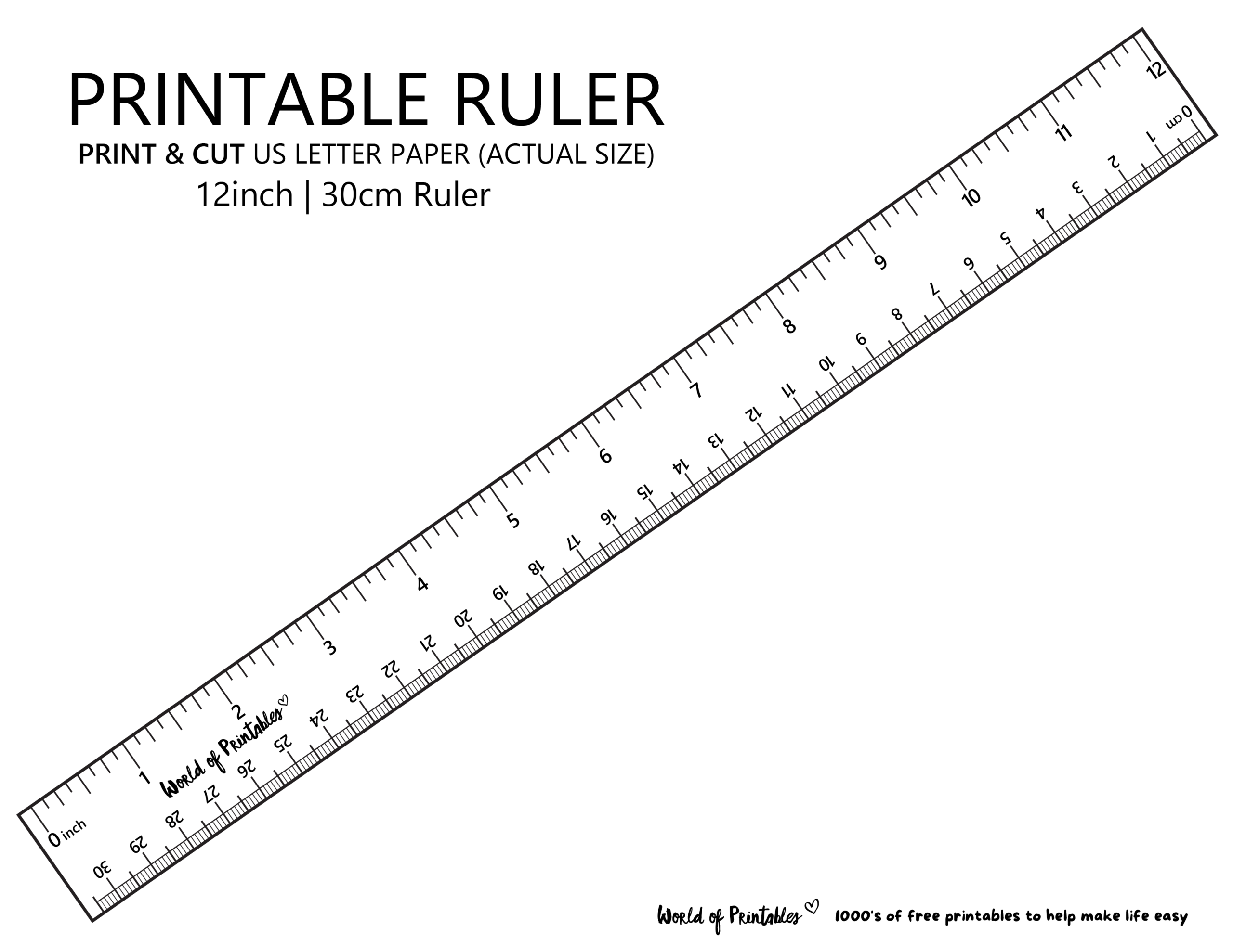 Printable Ruler Free Accurate Ruler Inches CM MM World Of 