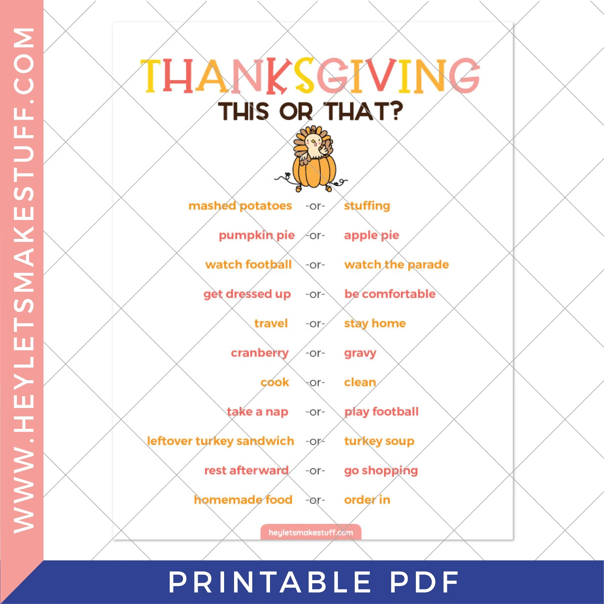 Printable Thanksgiving This or That Game Hey Let s Make Stuff