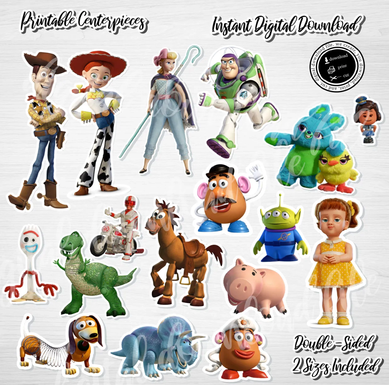 Printable Toy Story Centerpieces Party Decorations digital 