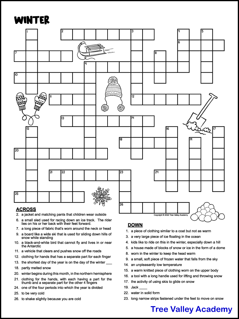 Medium Difficulty Crossword Printable