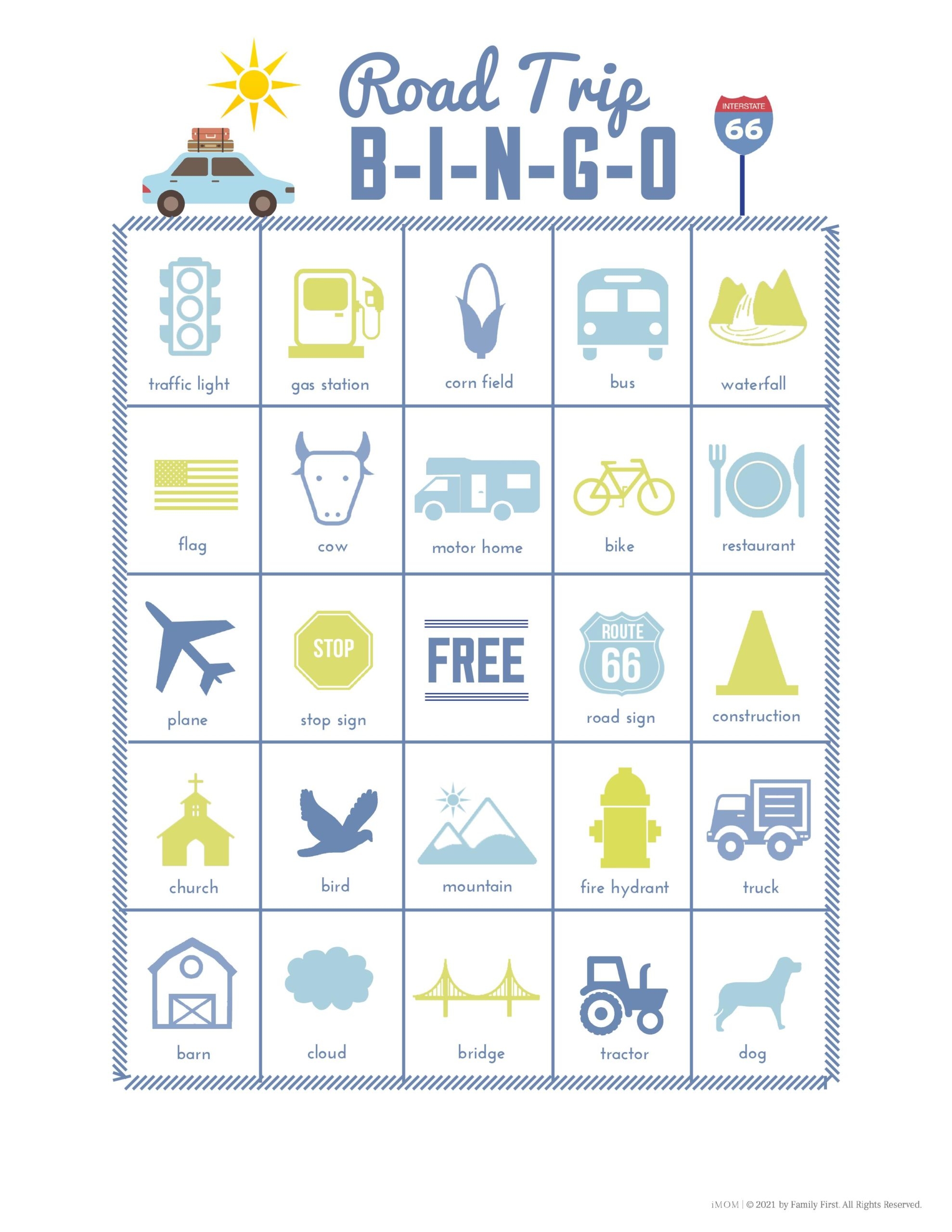 Games For Road Trips Printables