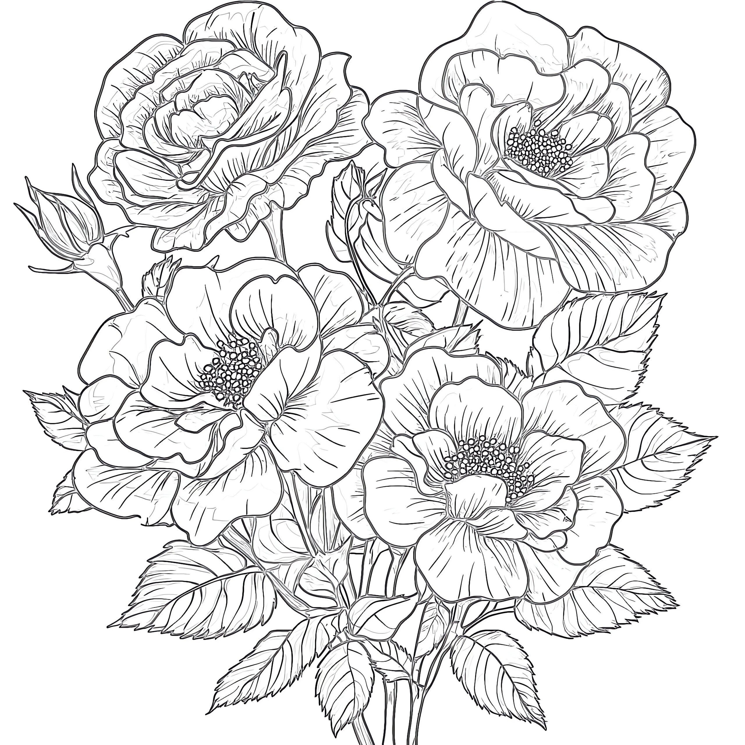 Floral Coloring Pages Printable
