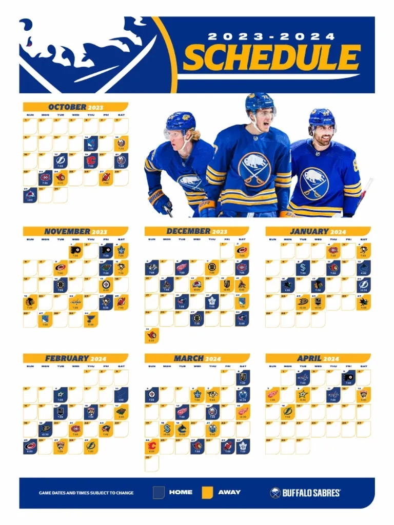 Sabres Schedule PDF