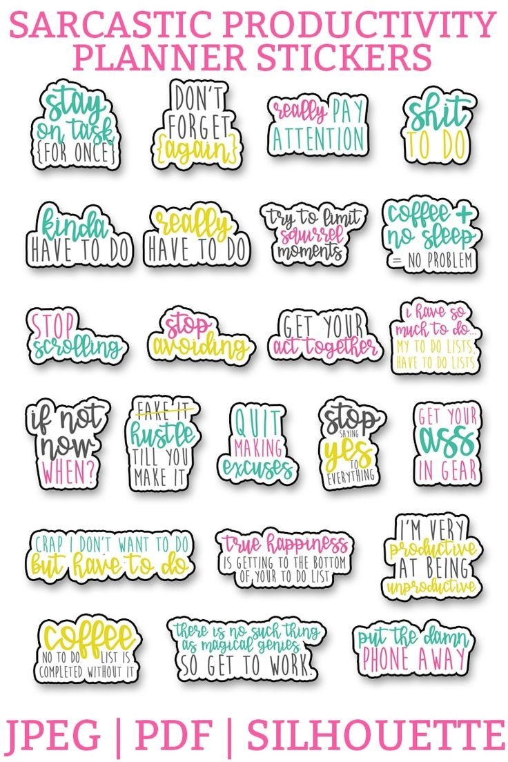 Sarcastic Productivity Planner Stickers Funny To Do Planner Stickers