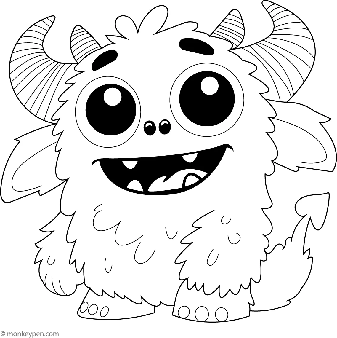 Scary Monster Fun Halloween Coloring Page For Kids