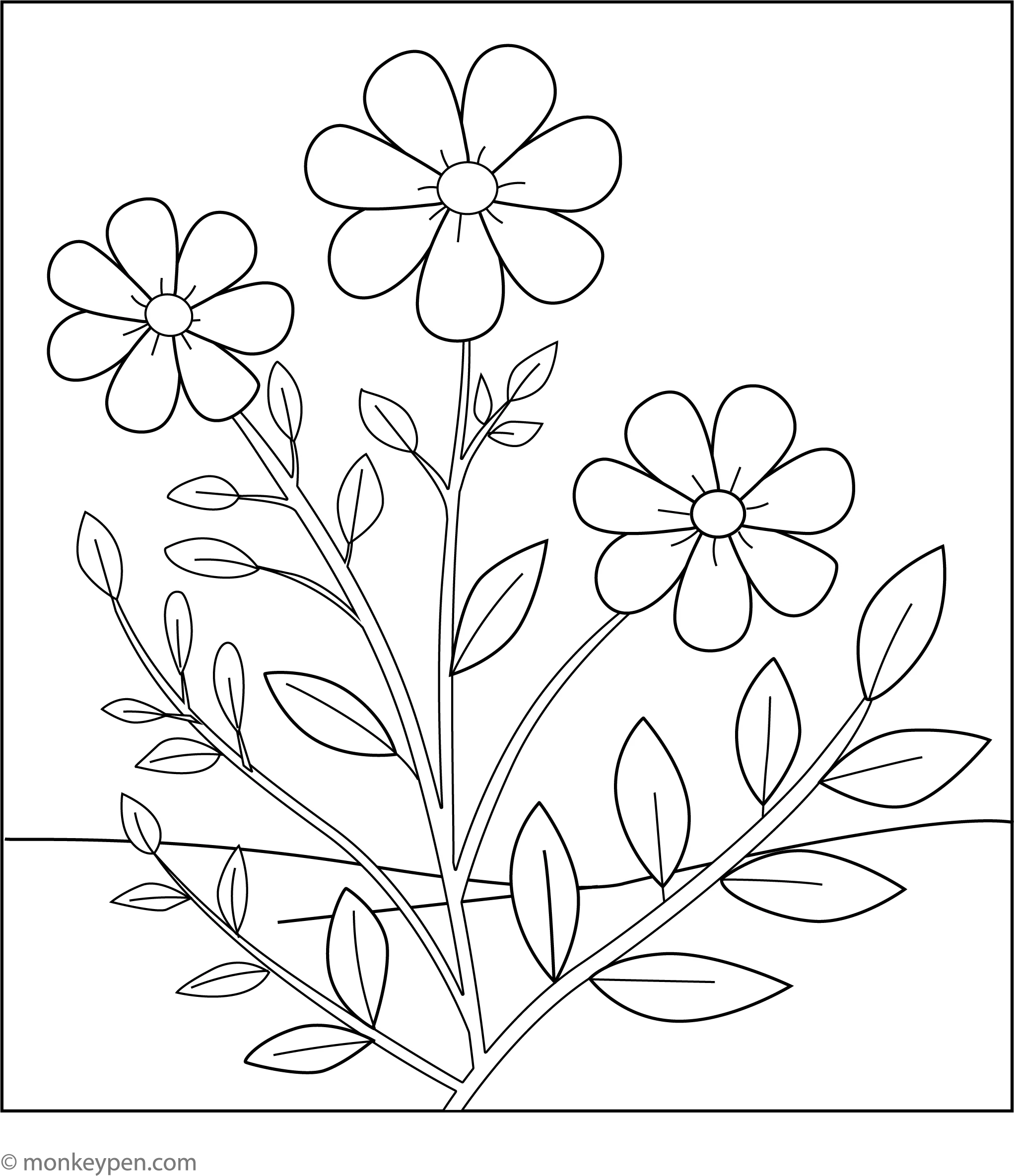 Simple Flower Coloring Page Free Printable Coloring Page