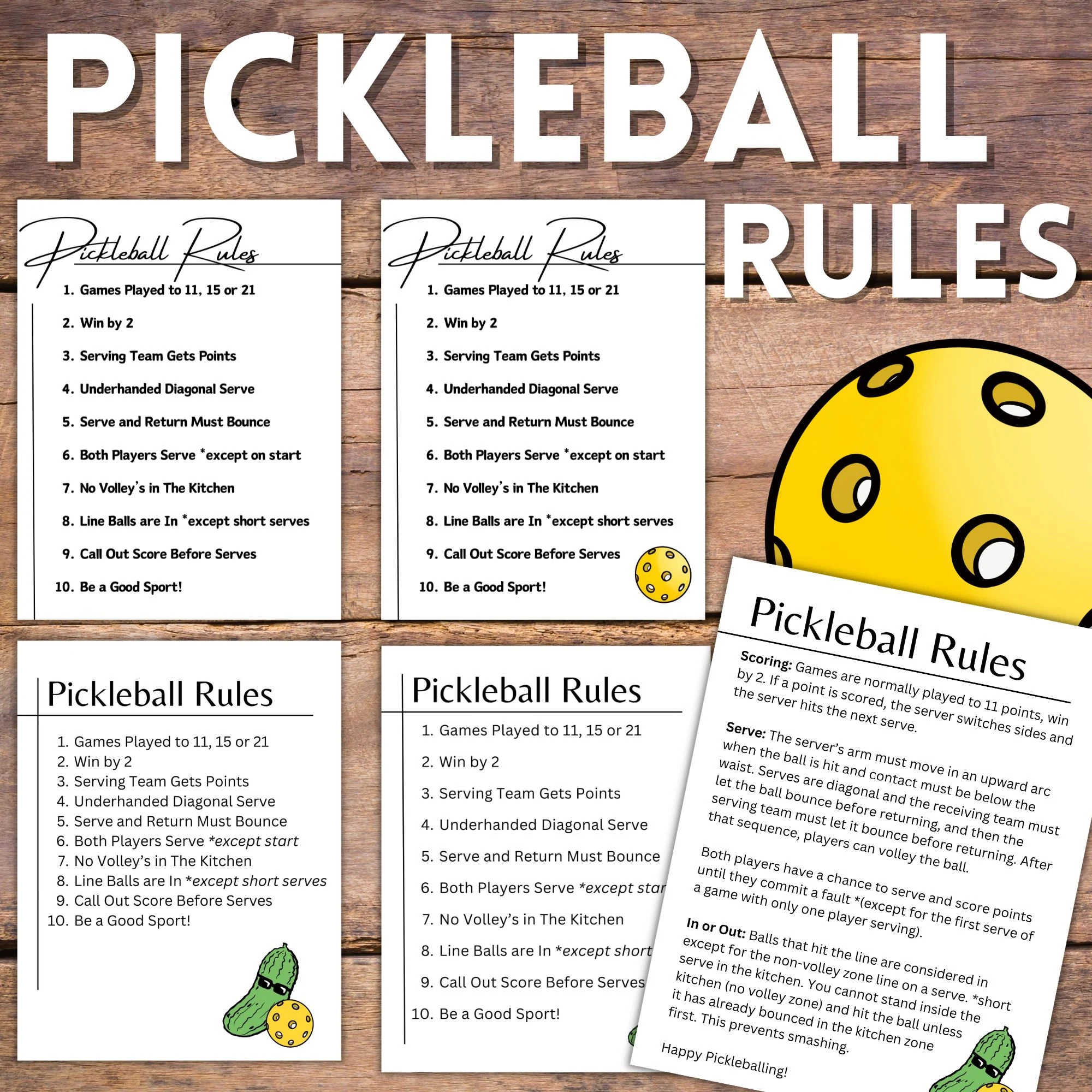 Pickleball Rules Printable