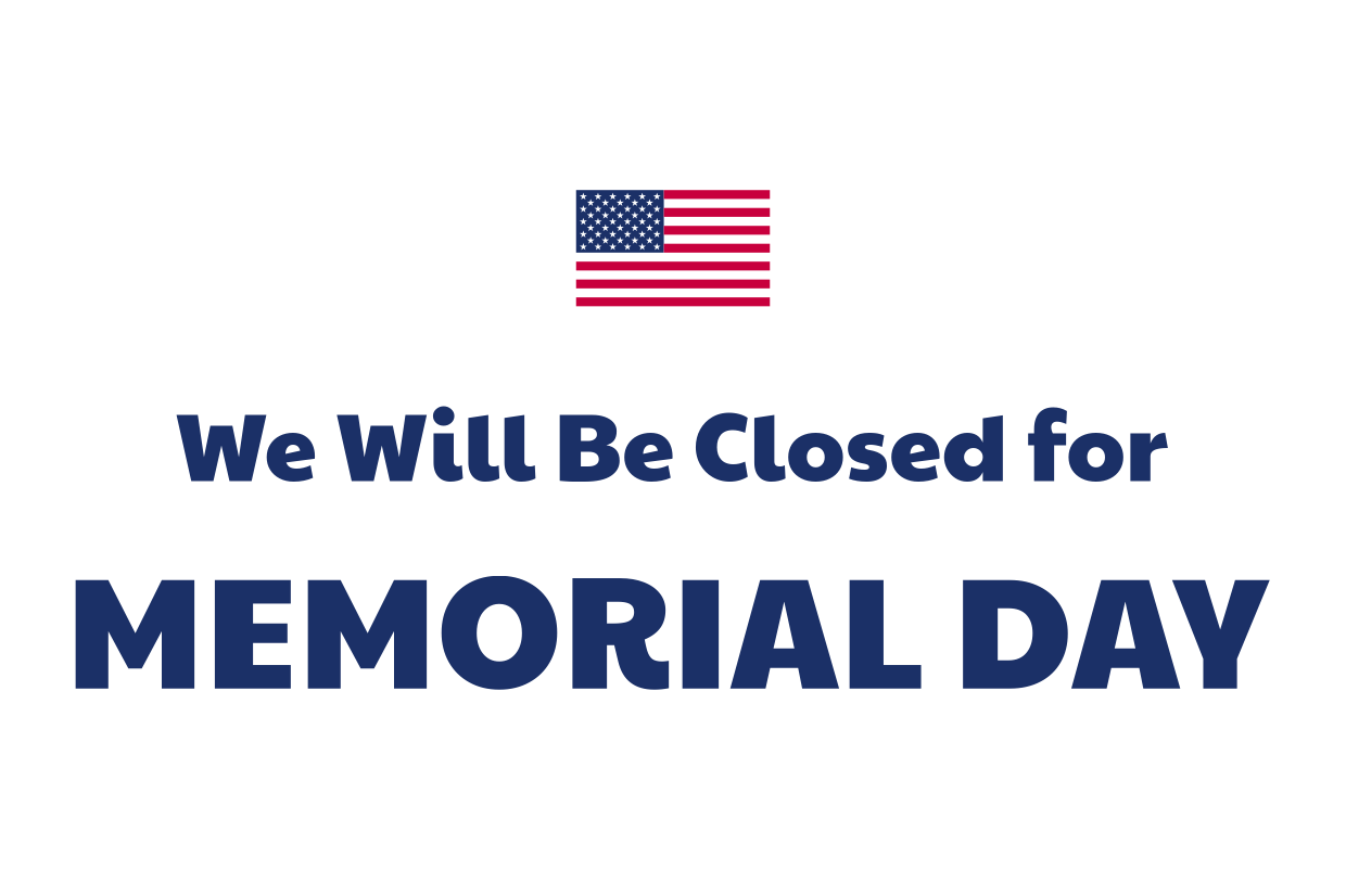 Small US Flag Icon Memorial Day Closed Sign Template Square Signs