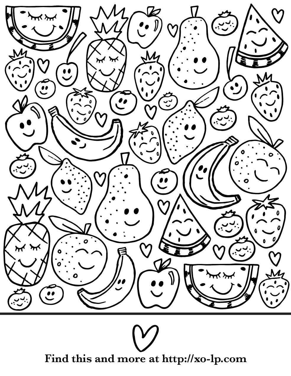 Fruits Colouring Pages Printable