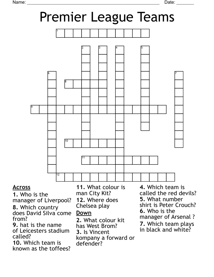 Soccer Crosswords Word Searches Bingo Cards WordMint