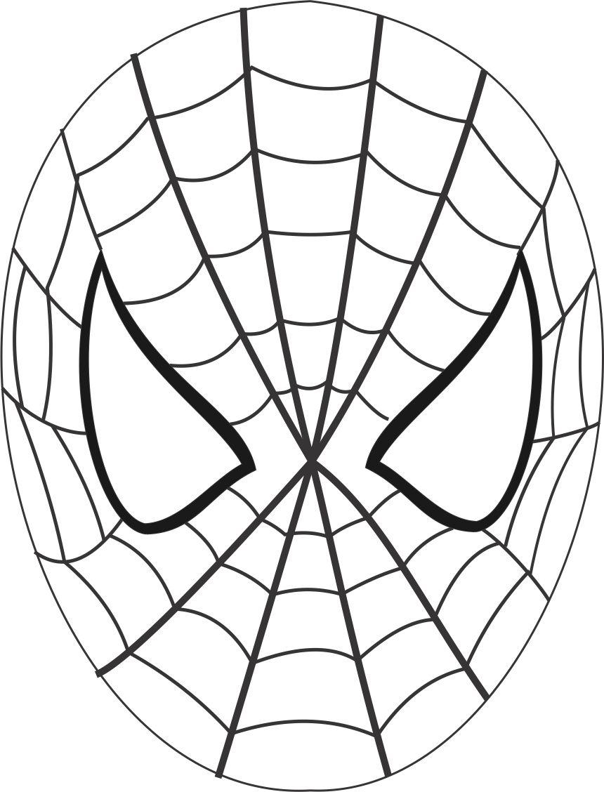 spiderman mask printable coloring page for kids