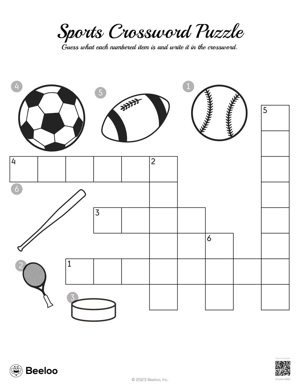 Sports Crossword Puzzles Pdf Free Printable