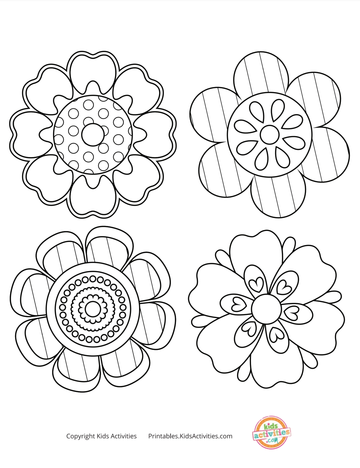 Spring Flowers Coloring Page Free Printable Kids Activities Blog