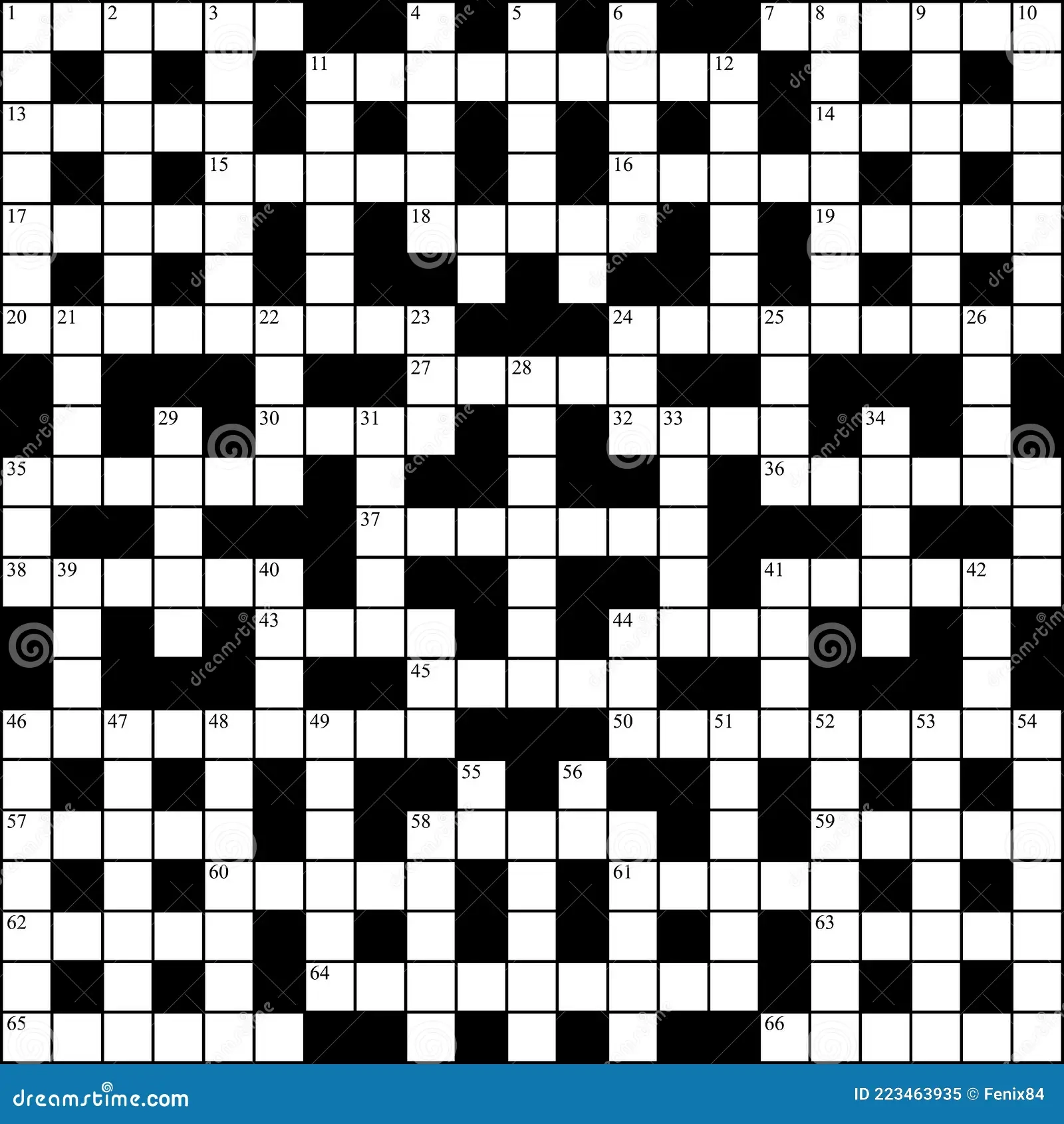 Square Crossword Template Symmetrically Intersecting Rows And 