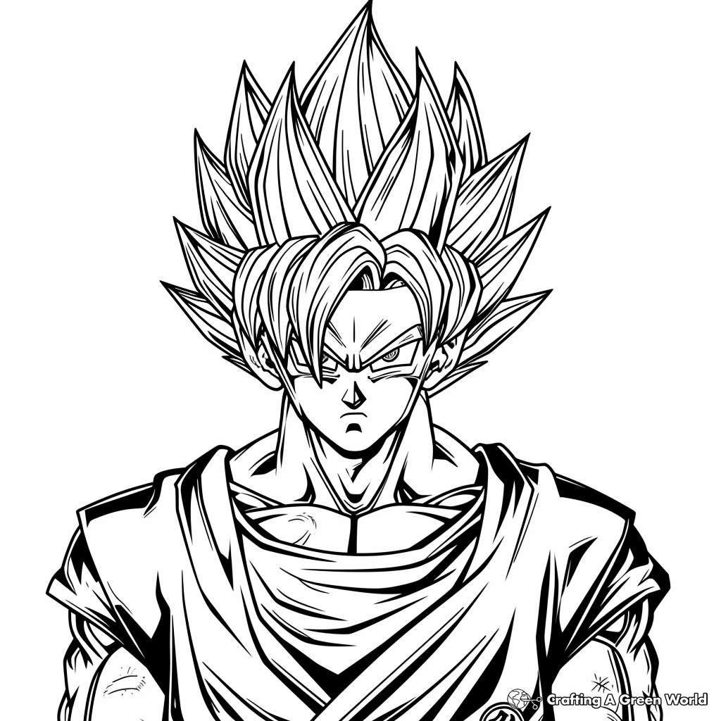 SSJ Goku Coloring Pages Free amp Printable 
