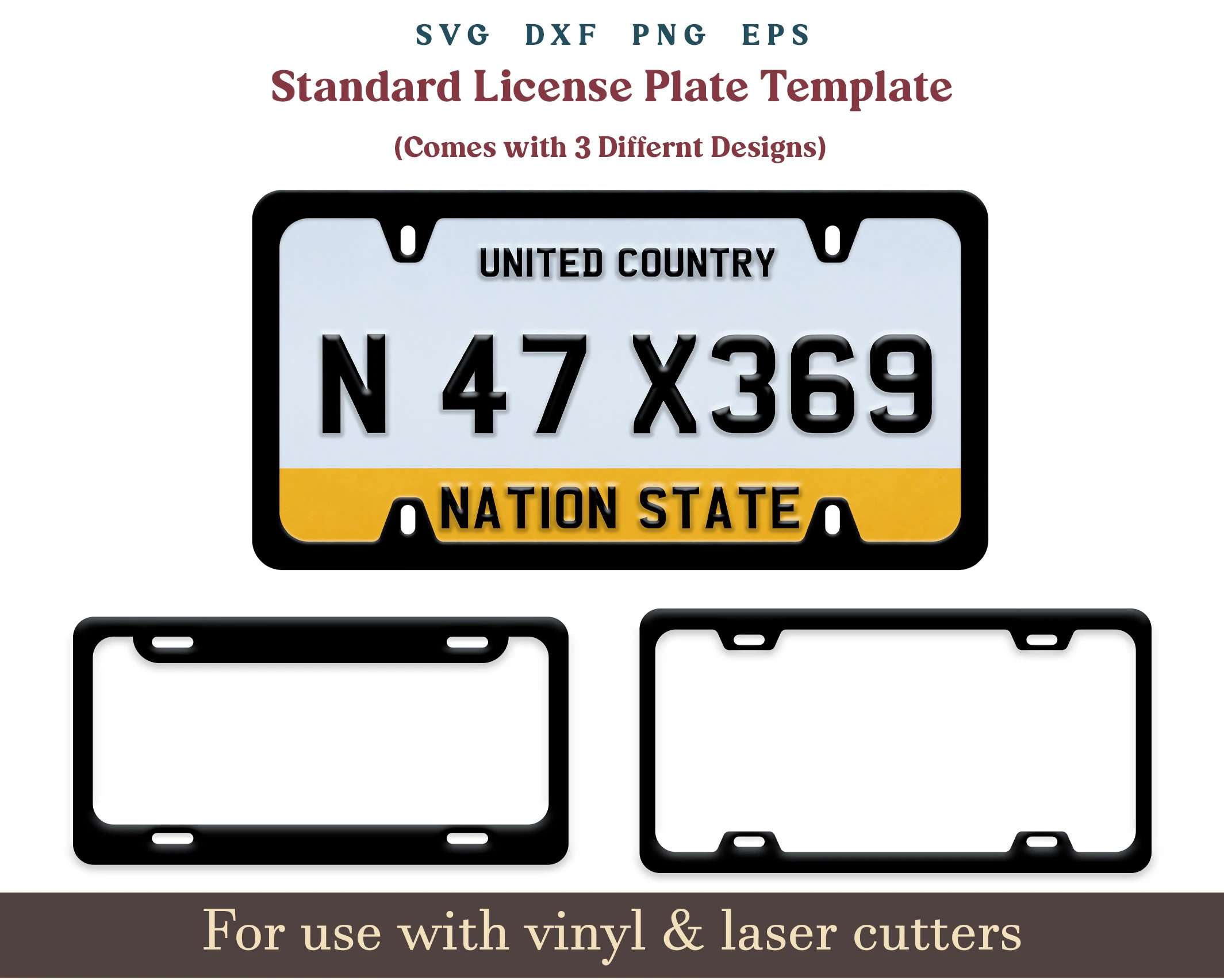 Standard License Plate Template SVG Number Plate Svg Blank 