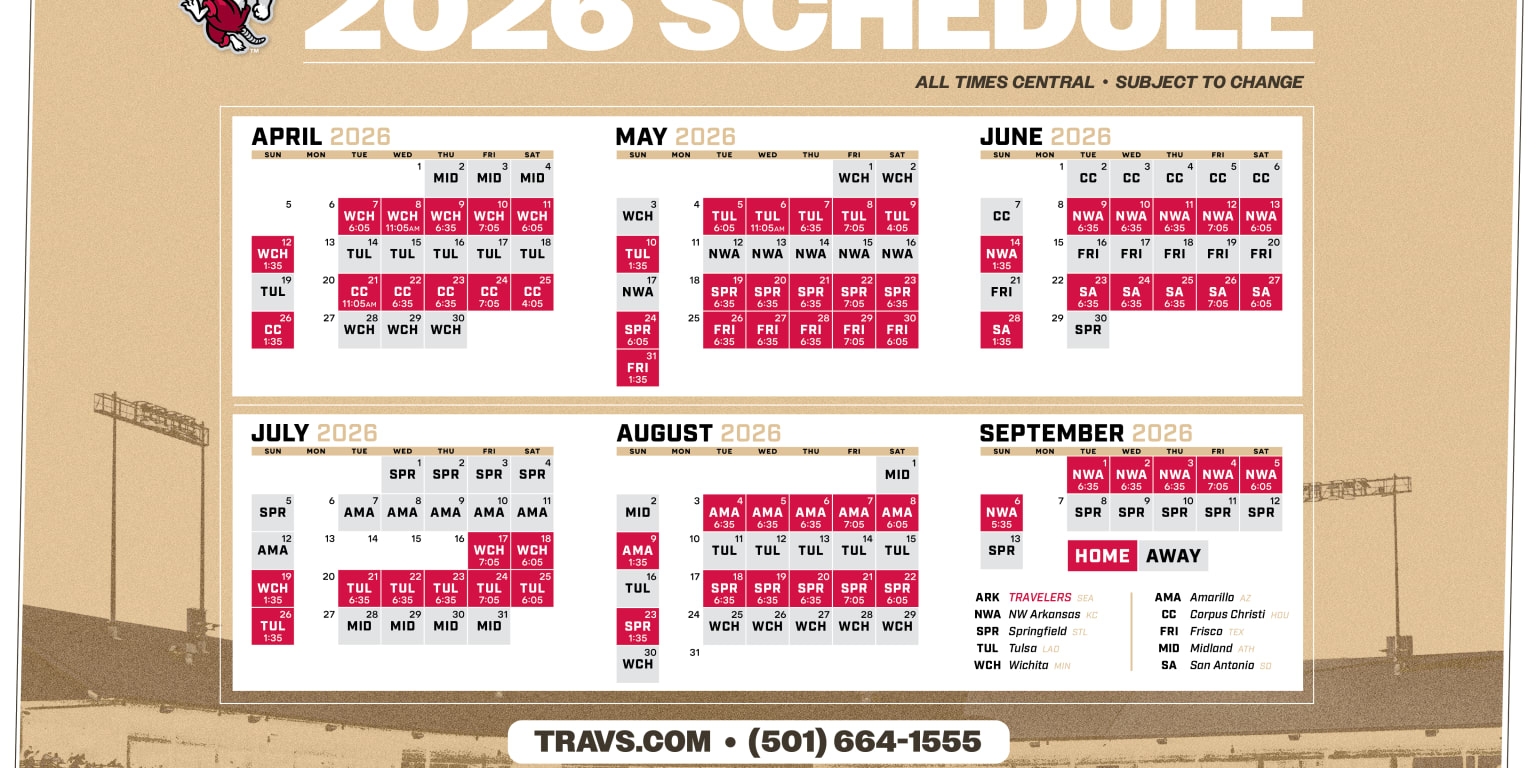 Start Times For 2026 Home Games Announced Travelers