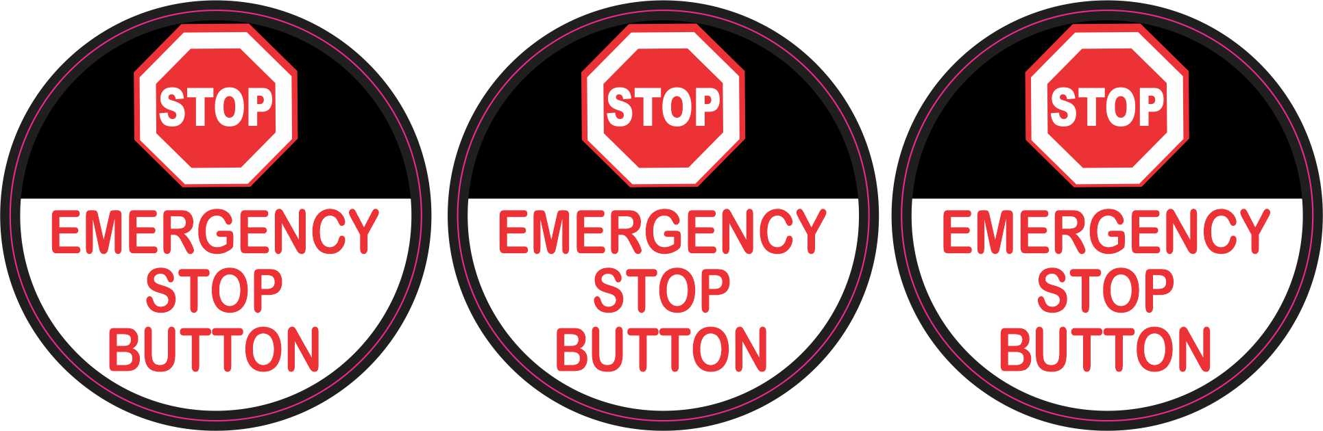 StickerTalk Emergency Stop Button Vinyl Stickers 1 Sheet Of 3 S 