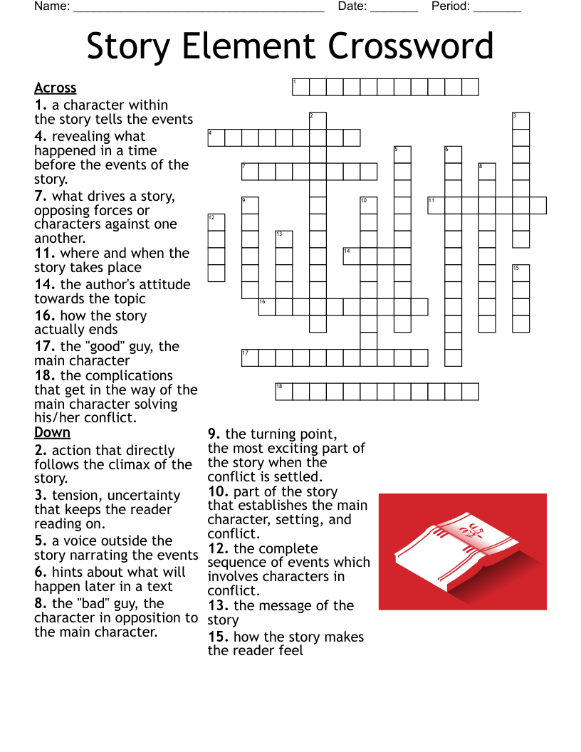 Story Element Crossword WordMint