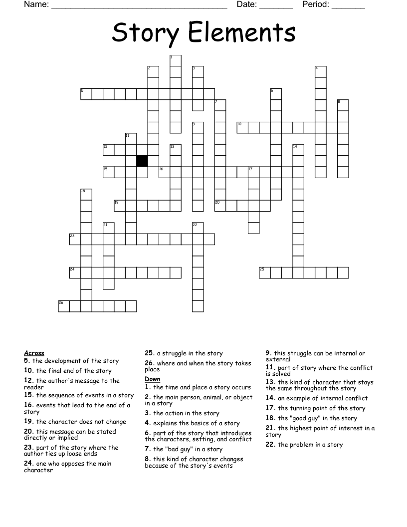 Free Printable Element Crossword Puzzle