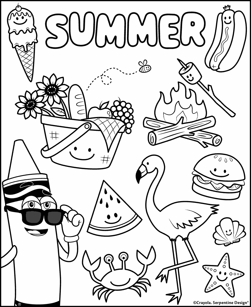 Summer Printable Coloring