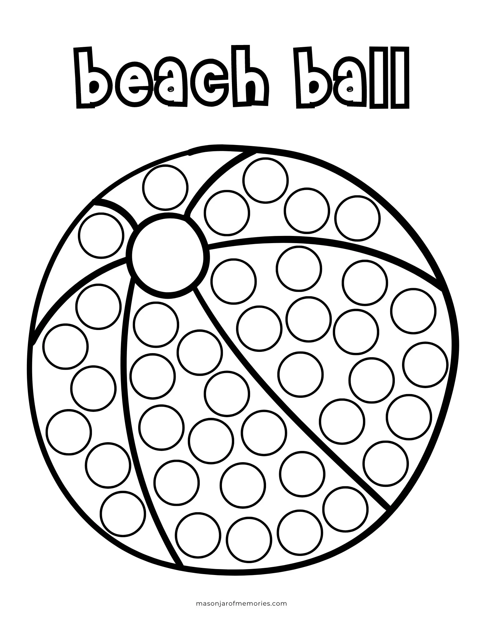 Summer Dot Marker Coloring Pages Beach Bingo Dauber Printables 
