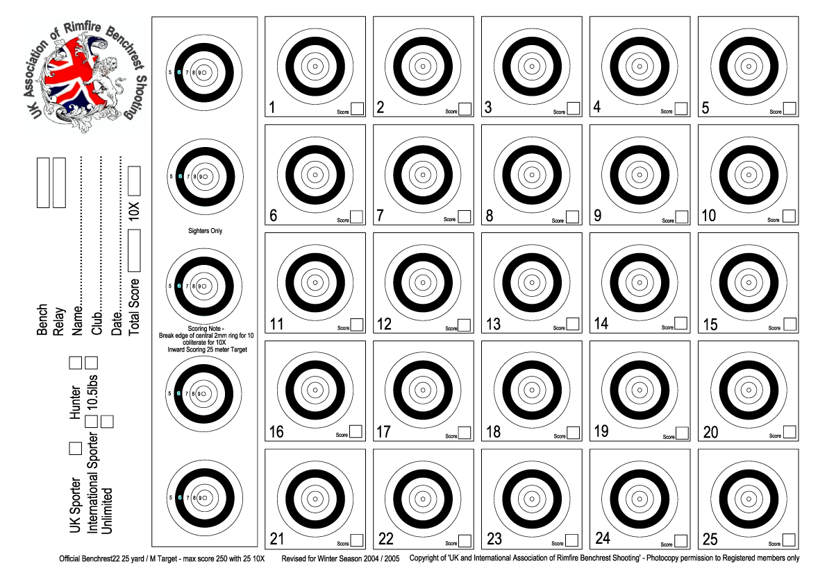 22lr Printable Targets