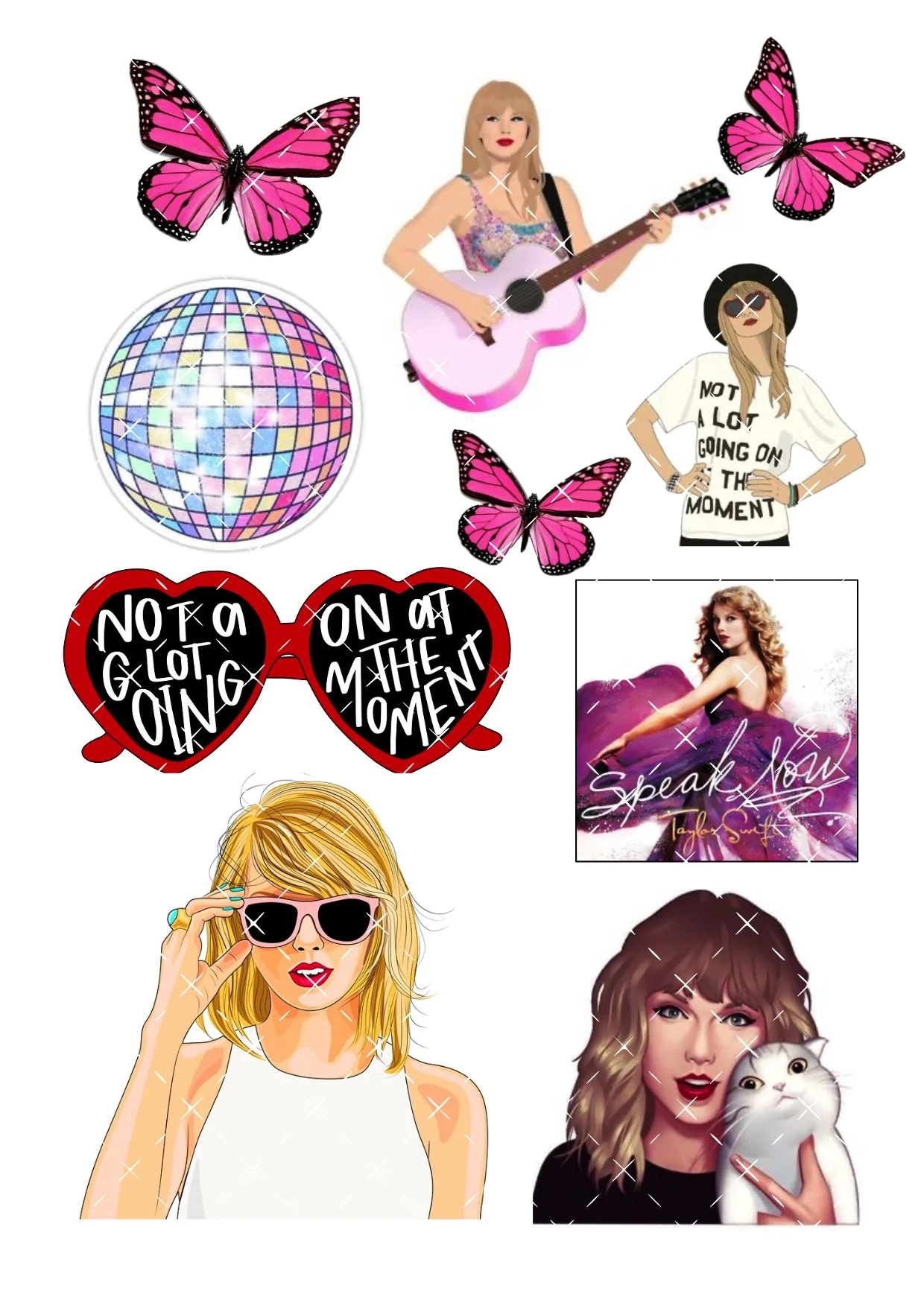 Taylor Swift Icing Sheet Cake Toppers By Chloe