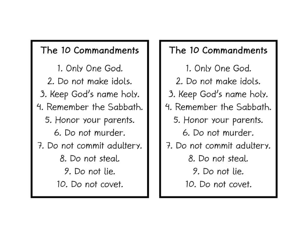 Printable 10 Commandments