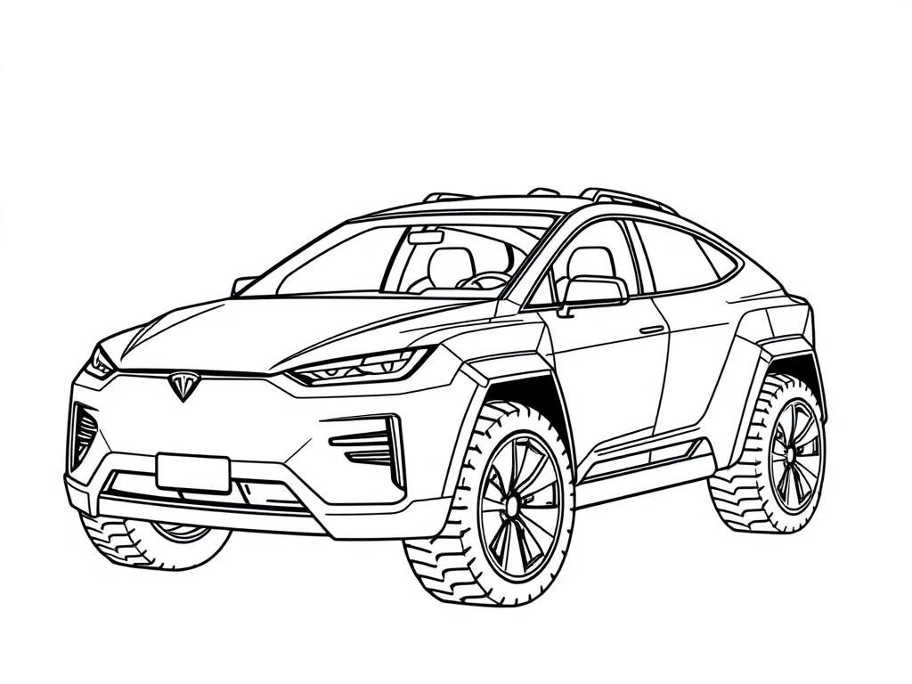 Cybertruck Coloring Page