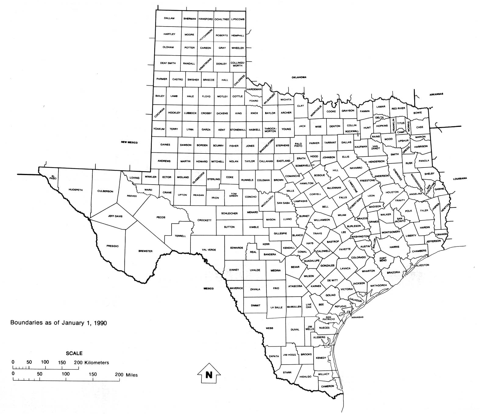 Texas City Map Printable