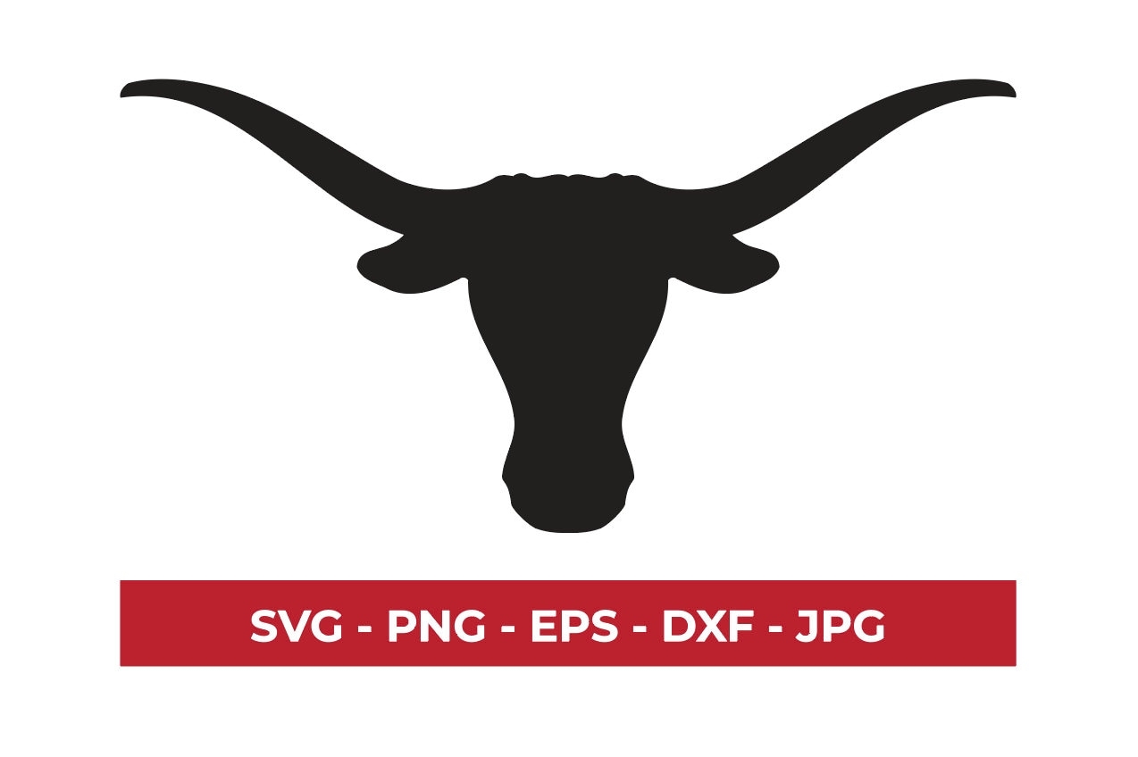 Texas Longhorn Head Instant Download SVG PNG EPS Dxf Jpg 